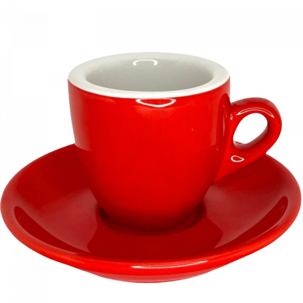 knallige Rote Espressotasse dickwandig italienisches Design