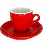 knallige Rote Espressotasse dickwandig italienisches Design