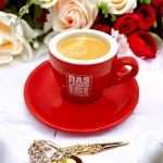 Espressotasse, dickwandig, Porzellan, italienisches Design, Rot, innen weiß, mit Logo – Bild 6
