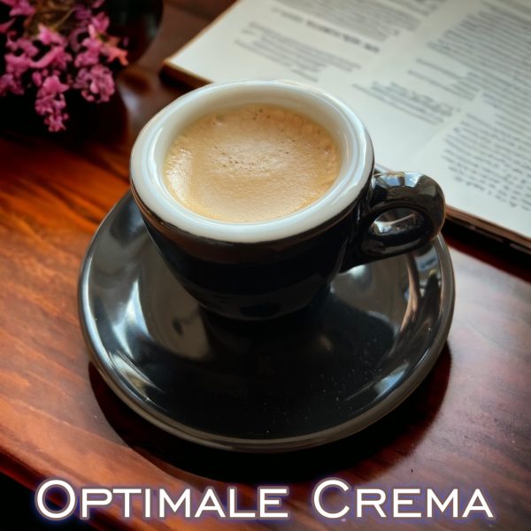 creama-12-teiliges Espressotassen-Set im italienischen Design mit weißer Innenseite, schwarzer Außenseite und "Life is beautiful"-Tasse; hält den Espresso warm, hohe Qualität, Fassungsvermögen 56 ml.