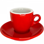 knallige Rote Espressotasse dickwandig italienisches Design